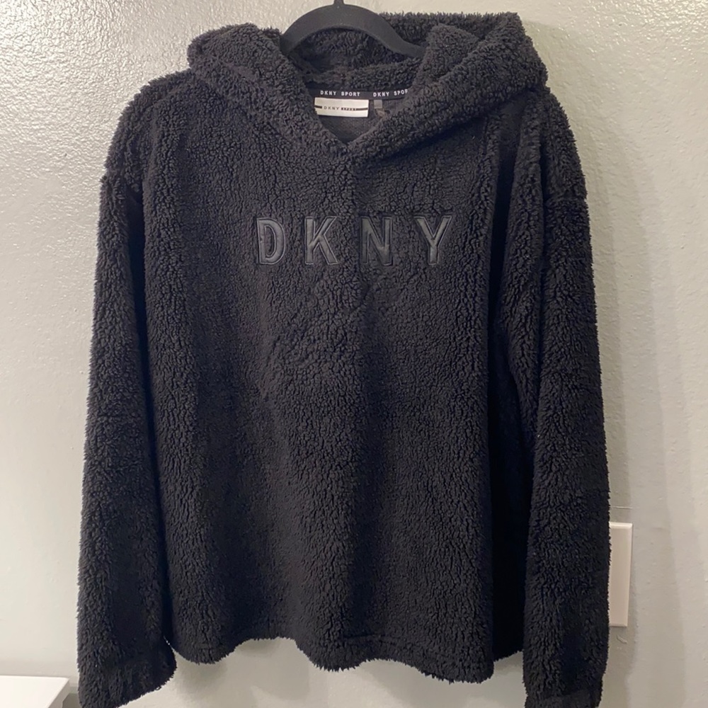 DKNY Sport Black Cozy Pullover Hoodie